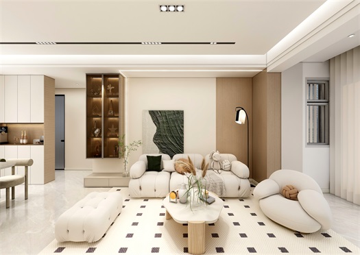 中?！ぞ砰?135平米現(xiàn)代奶油風效果圖