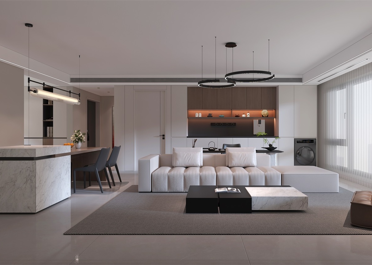 中恒央御143㎡ | 大橫廳+客餐一體+開放書房，他家這通透感絕了！