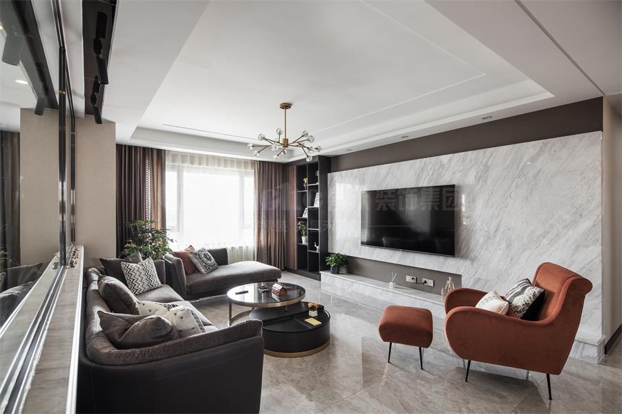 實(shí)景拍攝丨濱河壹號 160㎡現(xiàn)代輕奢裝修實(shí)景圖